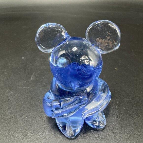 1980s Blue Glass Koala Bear Figurine Paperweight Glassware Whimsical Figure - Picture 10 of 10